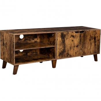 Mueble de TV VASAGLE con 2 Puertas, Estantes Ajustables, Longitud 140 cm, para Televisores de hasta 65 Pulgadas, en Marrón Rústico