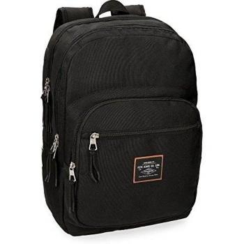Mochila Pepe Jeans Cross doble compartimento 44cm Negra