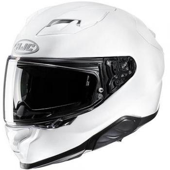 HJC Casco Integral F71 Sólido Fibra de Vidrio Visor Solar - Seguridad y Rendimiento, Color Blanco Perla, Talla M