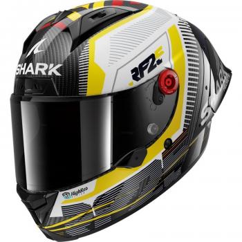 Casco Integral Shark Aeron-GP Replica Raul Fernandez Signature Blanco-Amarillo XS
