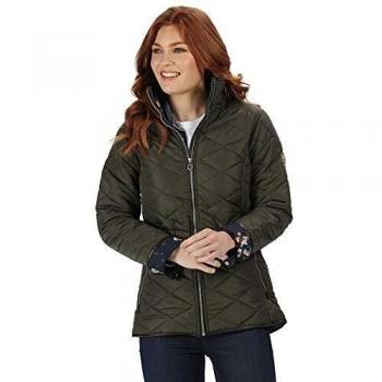 Regatta Cyanne Water Repellent & Thermo-Guard Insulated Equestrian-Friendly Quilted Country Jacket Chaquetas Acolchadas, Mujer, Verde Oscuro, XS