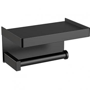 BLOOMERRY Portarrollos para Papel Higiénico, Acero Inoxidable SUS304 Portarrollos Baño Adhesivo, Montado en la Pared y Autoadhesivo-3M, Portarollos Papel Higiénico con Estante de Almacenamiento