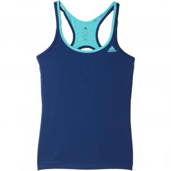 adidas Basic Strappy - Camiseta para mujer, color azul / verde, talla 2XS
