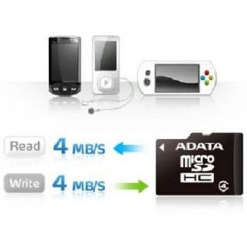 ADATA microSD 8GB Memory Card + Adapter, black/gray