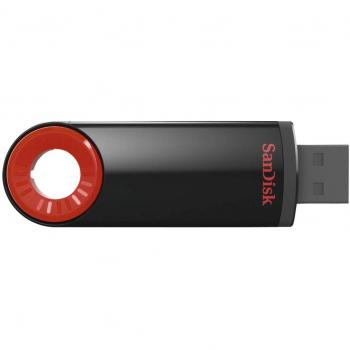 Unidad Flash USB Sandisk Cruzer Dial, 32GB, Tipo A 2.0, Color Negro y Rojo