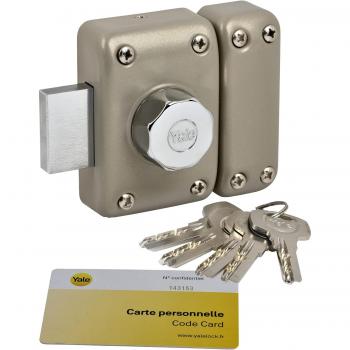 Cerrojo de seguridad Yale YV26BT-45 Beige Metal Ø 23 mm, Cerradura de Pomo - Cilindro 6 pines ø 23 l 45 mm - YV26 - 20192000