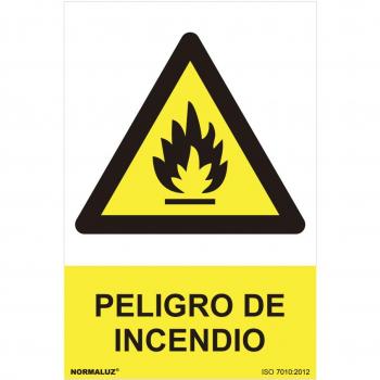 Cartel de Peligro Peligro de Incendio (PVC 0.7mm) 30x40cm Normaluz