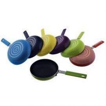 Sartén Antiadherente para Huevo Frito Jata SMH14 de 14 cm, Fabricada en Aluminio con Mango de Silicona, Compatible con Cocinas de Gas, Eléctricas, Vitrocerámica y Halógenas