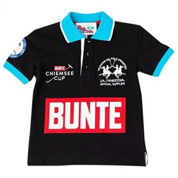 Polo de Niño Manga Corta con Cuello de Solapa a Contraste 2KP049 - Algodón Negro - Talla 6Y
