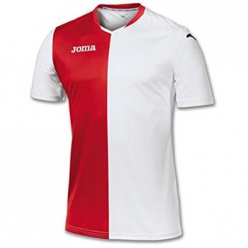 Joma 100157.206 - Camiseta de equipación de manga corta para hombre, color blanco/rojo, talla 2XL-3XL