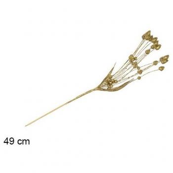 Rama Navidad Oro 50cm - Decoración Navideña Elegante, color dorado, tamaño 50 cm, ideal para adornar árboles de Navidad y crear un ambiente festivo