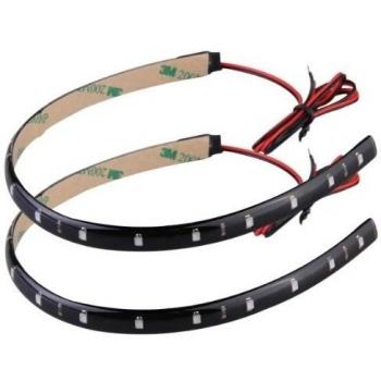 Ecloud Shop 4 X Tira LED Flexible 15 LEDs 30cm Naranja Impermeable para Camión