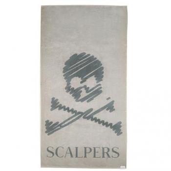 Toalla de playa 90x180cm 100% Algodón 500GSM Beige con Logo Scalpers Home