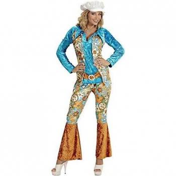 Disfraz Hippie Talla XL Turquesa para Mujer