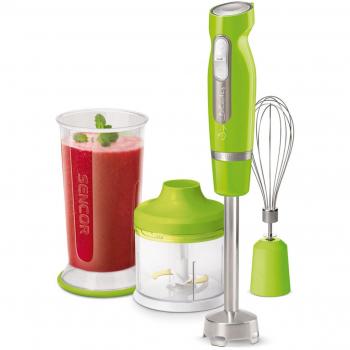 Batidora de Inmersión Sencor SHB 4461GR-EUE3, 1000W, 6 Lamas de Titanio, Recipiente de 0.7L, Color Verde