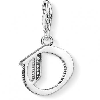 Colgante Charm Letra O de Plata 925 con Zircónia