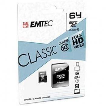 Emtec Micro SDHC ECMSDM64GXC10CG Memoria Flash 64 GB MicroSDHC Clase 10 - Tarjeta de Memoria