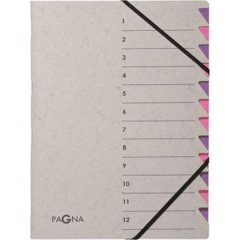 Carpeta organizadora PAGNA Easy Grey A4 12 compartimentos gris/morado