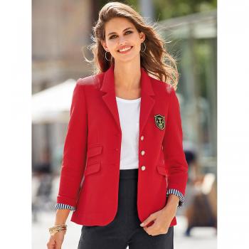 Americana cuello solapa y manga larga by VencaStyle,ROJO,3XL