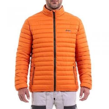 Jeep J9W O179 Chaqueta acolchada ligera con cintura y cremallera para hombre, color naranja albaricoque naranja S