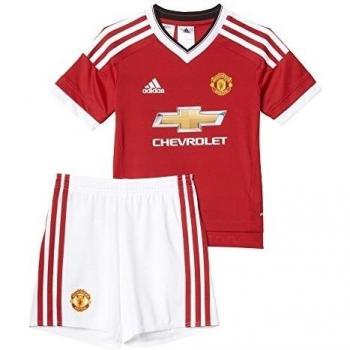 adidas MUFC H Mini - Chándal para niño, color rojo / blanco / amarillo, talla 104