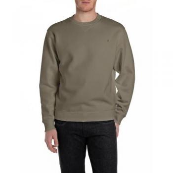 Replay Men's Crewneck Sweatshirt Mud Green L