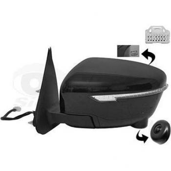 Espejo retrovisor VAN WEZEL 3391827 con carcasa negra, ajuste manual, cristal convexo y diseño OEM para vehículos específicos