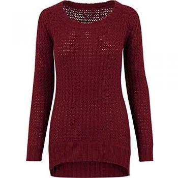 R.E.D. by EMP Long Wideneck Suéter Mujer Jersey de Punto Burdeos M
