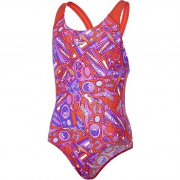 Speedo Lunar Pop Allover Splashback Bañador 1 Pieza, niñas, Multicolor