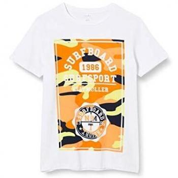 NAME IT Nkmhicamo SS Top Box Camiseta, Blanco Brillante, 146-152 para Niños