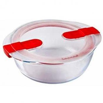 Fuente Redonda de Vidrio Pyrex Cook & Heat con Tapa 20 x 18 cm