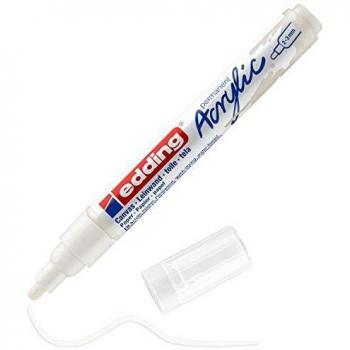 Marcador Acrílico Edding 5100 Medium Blanco Tráfico Punta Redonda 2-3 mm
