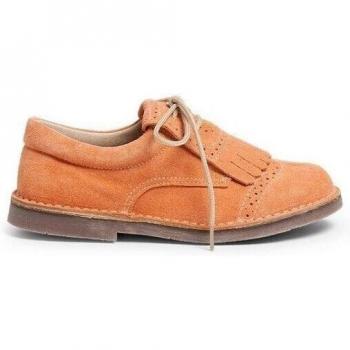 Zapatos Blucher de serraje para bebés con cordones y flecos