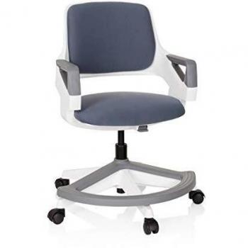 Silla de Oficina para Niños KID FLEX - Tejido de Malla Gris con Reposabrazos y Diseño Ergonómico