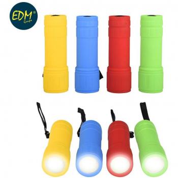 EDM 36399 Mini Linterna de COB Led y 3 Pilas AAA Incluidas, Multicolor, 60 Leds, 16