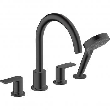 Grifo monomando para bañera y ducha Hansgrohe Vernis Shape negro mate con 4 orificios