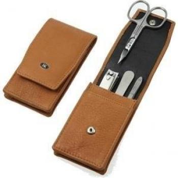 Estuche de manicura Hans Kniebes, piel de vacuno plena flor Amalfi, 110 x 56 mm, accesorios de manicura unisex