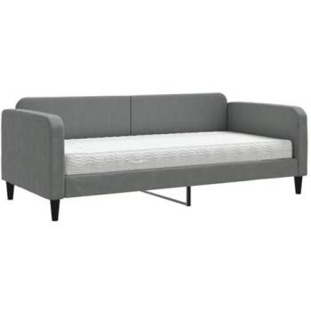 Sofá cama con colchón tela gris oscuro 90x190 cm vidaXL