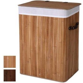 Jago - Cesta de bambú para ropa 52 l - Color natural - aprox. 50 x 40 x 26 cm