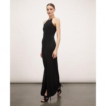 Vestido largo con abertura y escote halter de Motivi
