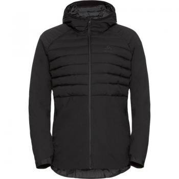 Chaqueta Odlo Ascent S-Thermic Mujer Negro con capucha, material aislante, diseño ligero, transpirable y resistente al viento