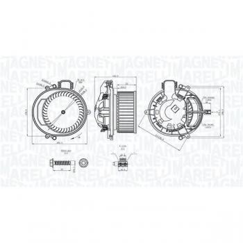 Ventilador habitáculo MAGNETI MARELLI 069412722010 - Interior blower con número de referencia 069412722010, diseñado para proporcionar una ventilación eficiente en el interior del vehículo, compatible con diversas marcas y modelos