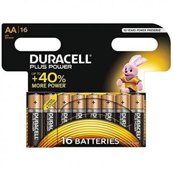 Baterías Alcalinas Duracell AA Plus Power - 16 Piezas