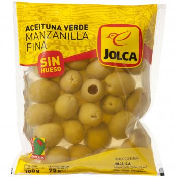 Jolca - Aceitunas Manzanilla Verdes Sin Hueso - Bolsa 180 gr - Pack de 6
