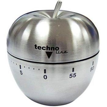 Technoline Temporizador, Metal, Plata, 6.3x6.3x7.1 cm
