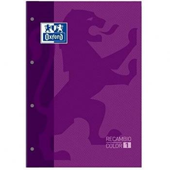 Oxford Recambio Color-1, encolado, A4, cuadriculado 5x5, morado, 400073236
