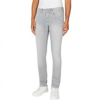 Jeans Rectos de Mujer Pepe Jeans Slim Tiro Bajo Efecto Desgastado 33/32 Sostenibles