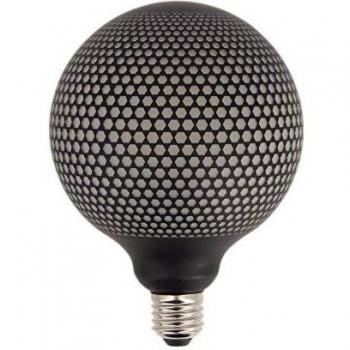 Xanlite RFDEB125GRAPHRO - Bombilla led, de filamento, G125 - Casquillo E27, consumo de 4 W, 2700 K - Aspecto de puntos negros - estándar, decorativa, para dormitorio y salón - Luz blanca cálida