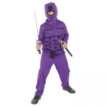 Disfraz Infantil Ninja Lila T-S 3-9 Años (4 Piezas)