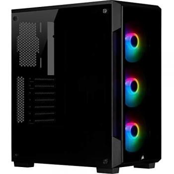 Corsair iCUE 220T RGB, Chasis Semitorre Inteligente ATX con Cristal Templado, Color Negro